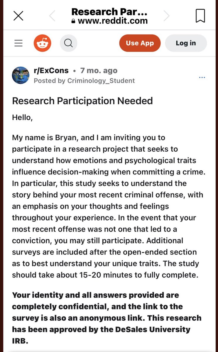 mwar2800's tweet photo. @BrianEntin Also, he’s a criminal justice and criminology PhD student at WSU Pullman which is 10 minutes from crime scene.  
Months ago, he posted on Reddit. https://t.co/YKAZ6lUlT0