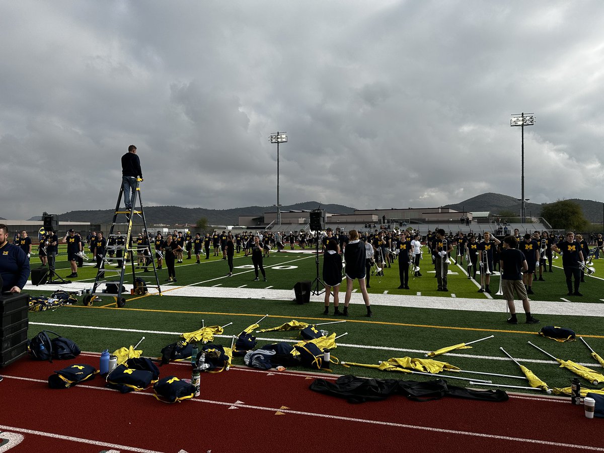 Michigan marching band rehearsing at Ridge before the Fiesta Bowl game <a href="/DVUSD/">Deer Valley Unified School District</a>