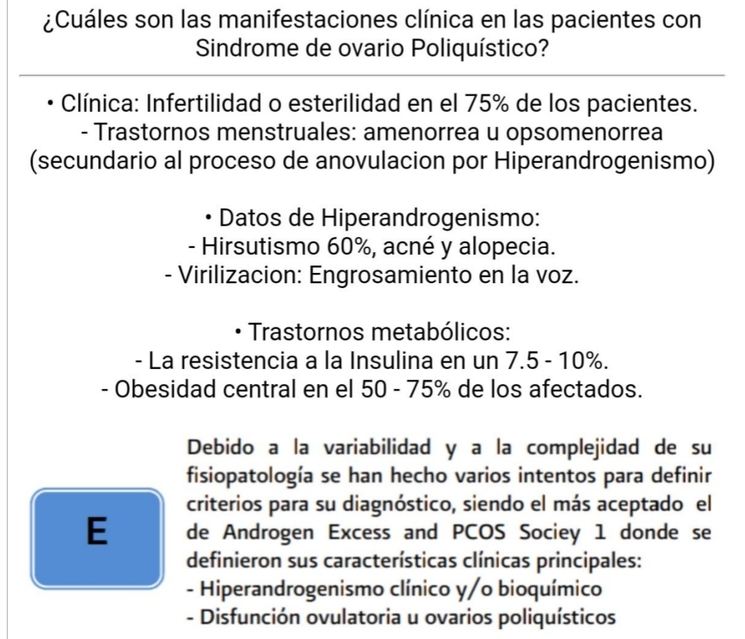 EnarmFlash's tweet image. ⚡️Manifestaciones clínicas del síndrome de Ovario Poliquistico. 
#ENARM2023 #ENARM #MedTwitter