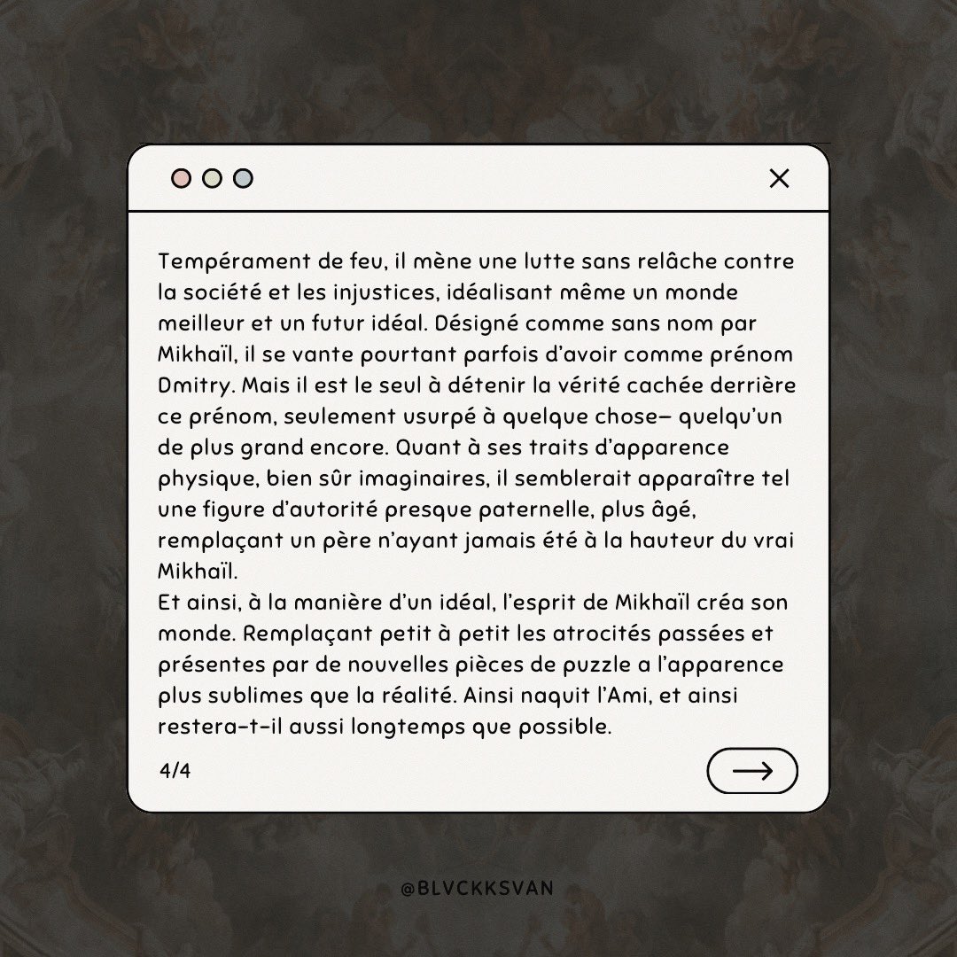 ᅠ
〝⿻₊ ⊹      𝐇𝐄𝐋𝐋(𝐎). 
         I  have  always   created    these
         detailed        fictional        worlds 
         inside   my  head   because  this  
         one  was  never  enough  for me. 
(tw: tdi , maltraitance)

                                 ╱