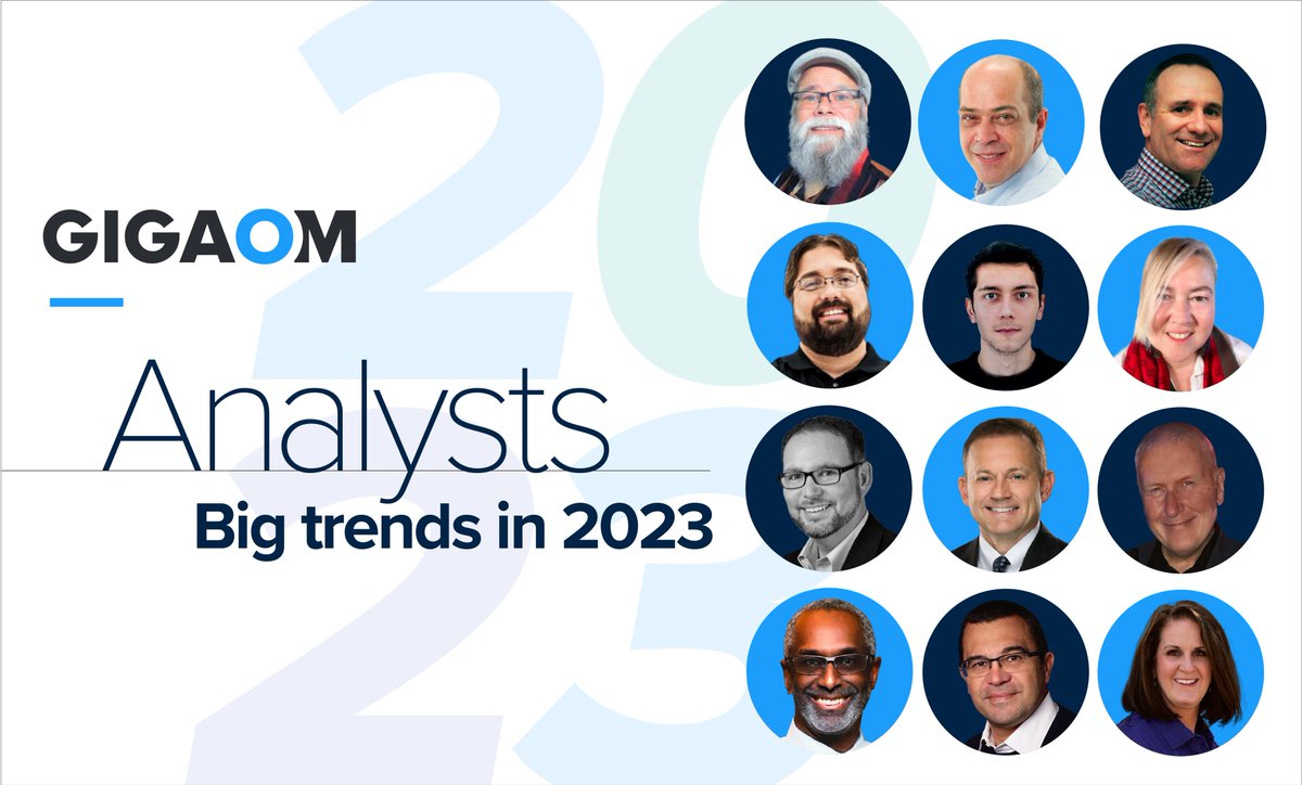 What do GigaOm analysts see as the big #2023trends? 
lnkd.in/g7UMggr2 <a href="/jonno/">Jon Collins</a> 

<a href="/howardholton/">howardholton</a> <a href="/Delzermd/">Michael Delzer</a> @MacvittieGigaOm <a href="/techstringy/">Paul Stringfellow</a> <a href="/AlanRodger_UK/">Alan Rodger 💙</a> <a href="/williammcknight/">William McKnight</a> <a href="/esignoretti/">Enrico Signoretti (@esignoretti@techfieldday.net)</a> <a href="/iben/">Iben Rodriguez</a> Dana Hernandez Ron Williams Logan Andrew Green Kerstin Mende-Stief