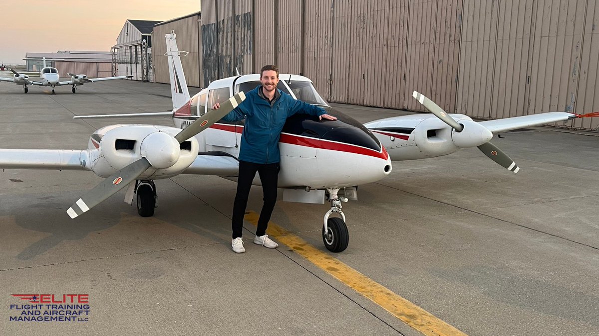 EliteFlightTr's tweet photo. We're PROUD to announce that CFI Daniel Rink recently passed his Multi Engine Checkride!!  Daniel is a flight instructor at Dupage Airport and will use his new multi-engine rating at the airlines in near future!  So, next time you see Daniel, please tell him congratulations! https://t.co/IjeITBB6uC