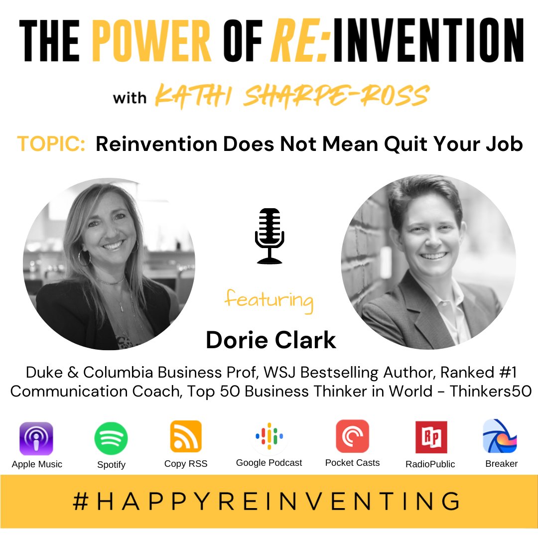 ReinventionExch's tweet photo. As we approach the New Year, I am excited to share this week’s special episode of THE POWER OF RE:INVENTION. 🍾🎉🎤In this episode, @dorieclark and I have a candid conversation about the importance of leaning into what you love and empowering yourself to access new opportunities https://t.co/BA2qLMwmX7
