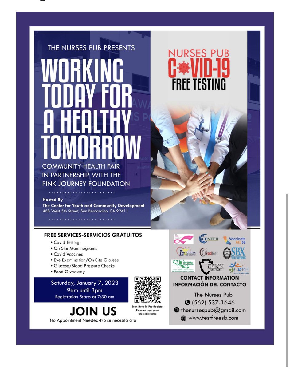 Prioritizing our health in 2023!! We invite you to our 2023 Health Fair on January 7, 2023. All services listed will be FREE!! Hope to see you there💚