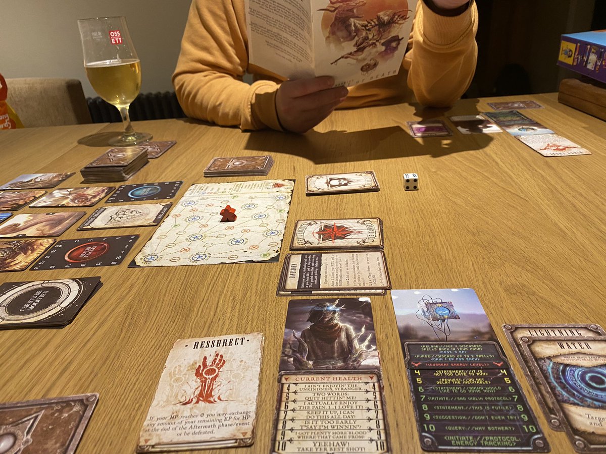 We’ve been a bit quiet on the stream over Christmas but today we got to play a board game and drink beer whilst in the same room! Playing #grimslingers by <a href="/GreenBrierGames/">Greenbrier Games gets spooky</a> and drinking White Rat from <a href="/ossettbrewery/">Ossett Brewery</a> #twitch #boardgames #streamers
