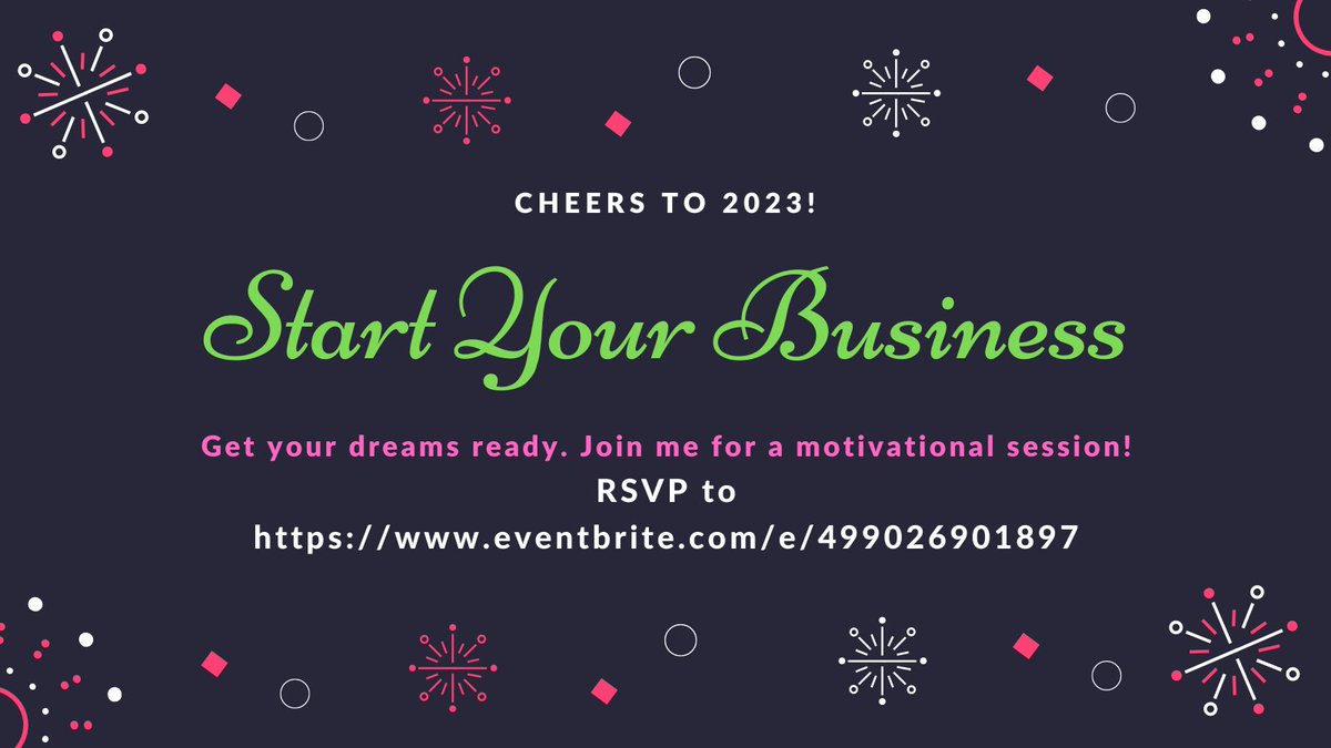 Could you join me on Monday for a brief motivational session? The date is Monday, 2nd January 2023, at 2 pm AST.

To RSVP, use this link. - eventbrite.com/e/499026901897