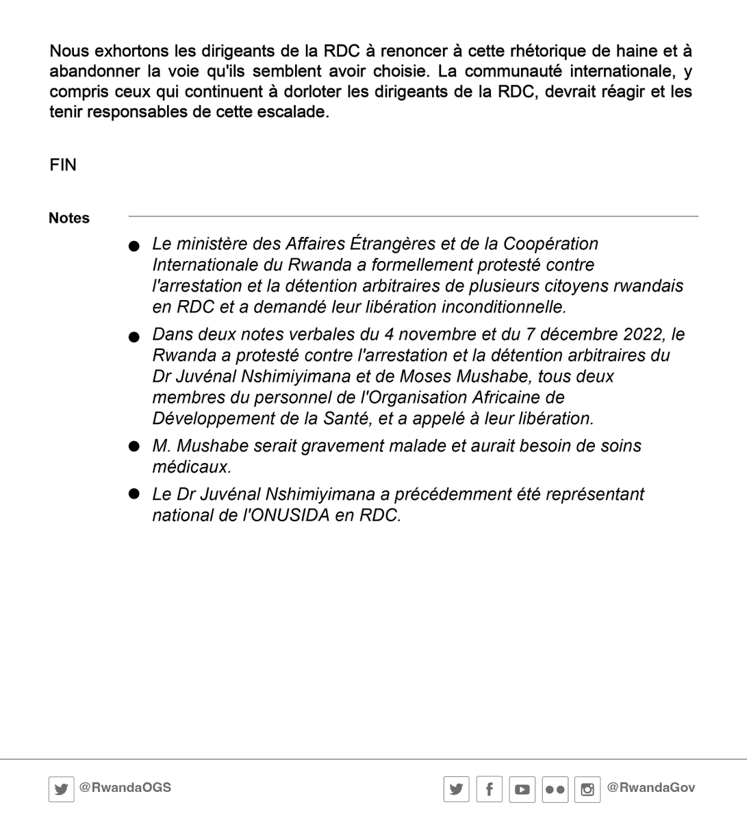 RwandaOGS's tweet photo. Des accusations d'espionnage par des responsables congolais signalent une escalade alarmante de l'incitation publique.

French: https://t.co/QUqaAAOeD5
English: https://t.co/qSVtCz6Y1B https://t.co/FAQ7blCmAu