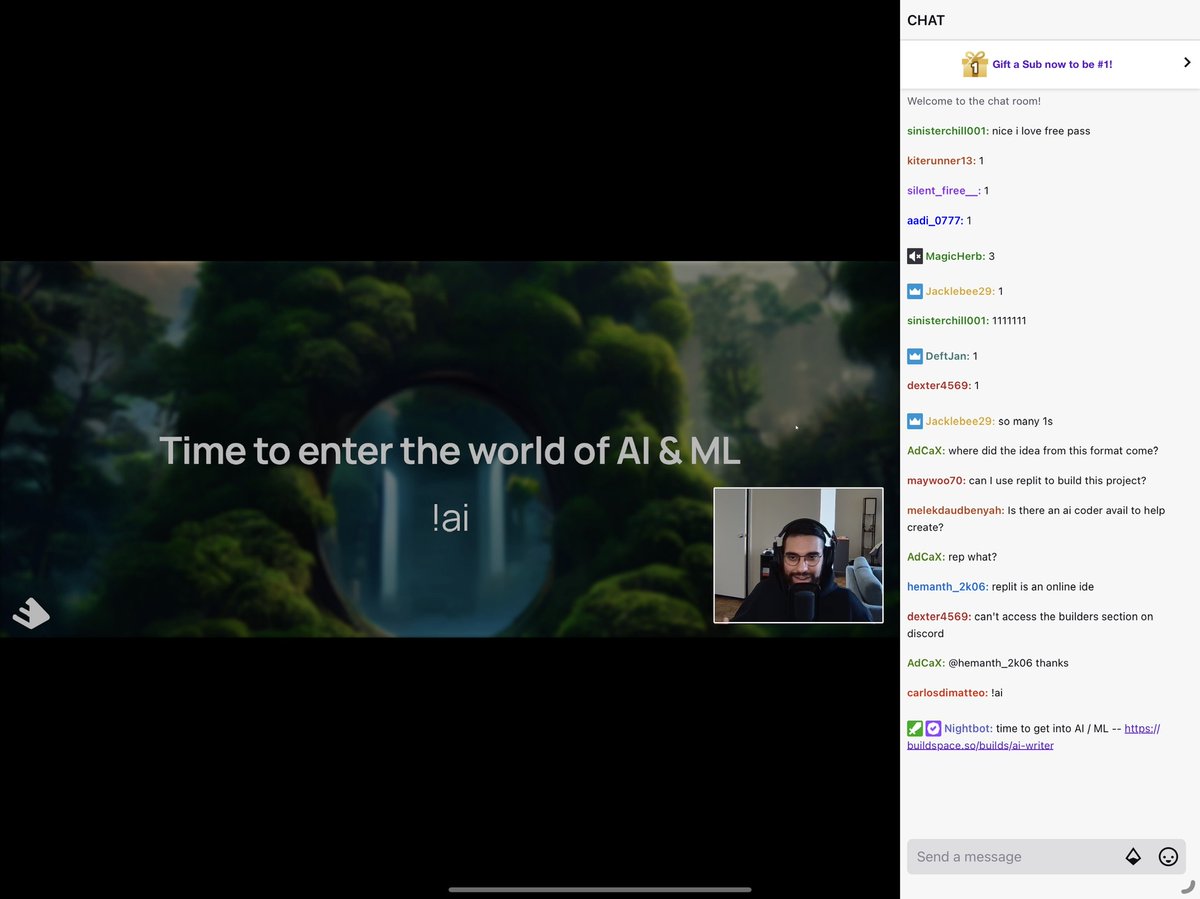 overlodev's tweet image. thanks @alec_dilanchian for the great kick-off stream! It&apos;s time to get into AI / ML with @_buildspace