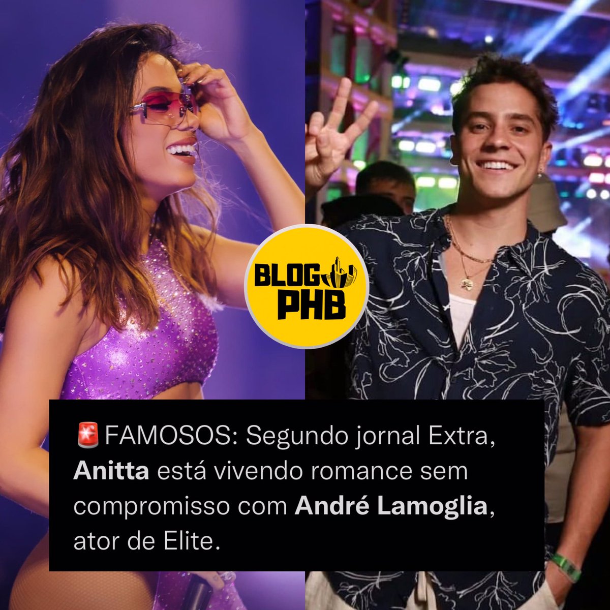 blogphb's tweet photo. De acordo com o jornal Extra, Anitta vive romance sem compromisso com André Lamogli, ator de Elite.

Segundo uma fonte próxima ao ator, tanto Anitta quanto André não querem assumir compromisso no momento: "Não tem romance, é só pegação".
#Anitta https://t.co/HsMC74Oaji