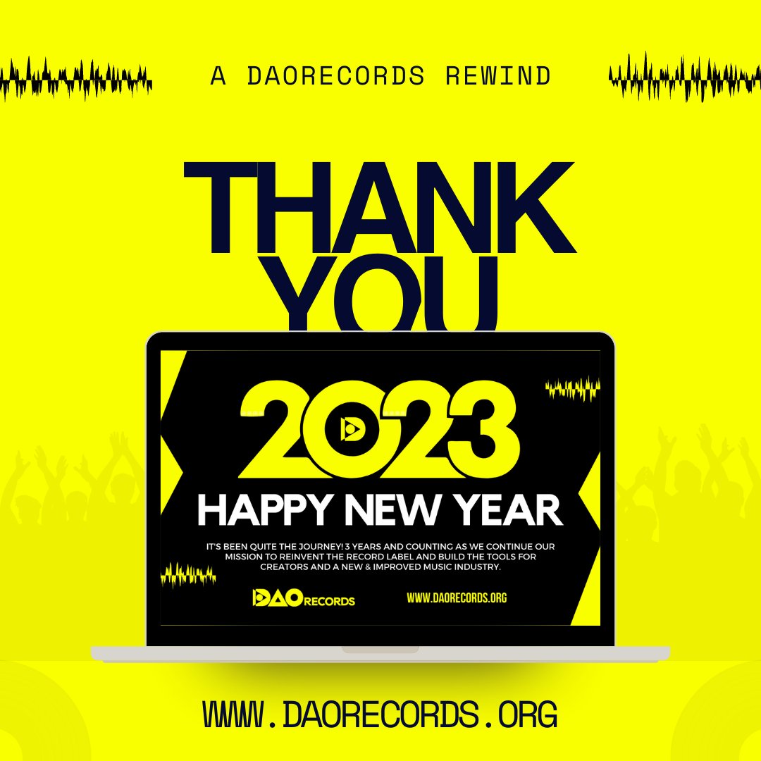 DAOrecords_'s tweet photo. Thank YOU for rocking with us & for your support!
We wish you the very best on everything in 2023 & beyond. Let's continue to grow this fledgling #MusicNFT ecosystem for the benefit of all #musicians, #artists, #fans & #supporters!
#HappyNewYear2023 ππΆπ from #DAOrecords https://t.co/HoUpmxCjul
