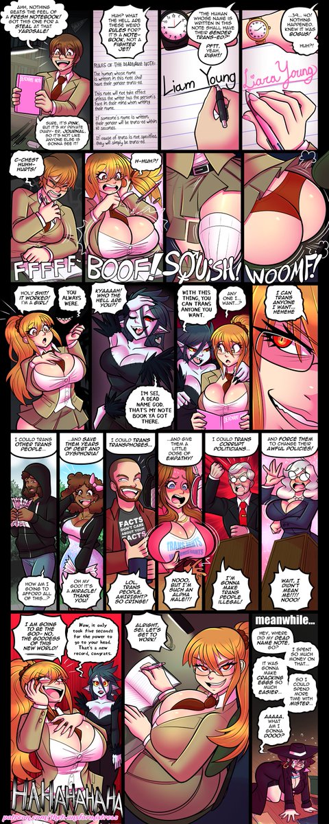 TheTransformiss's tweet photo. Ms Nov 2nd Comic: Dead Name Note:
"I was gonna be able to just crack some eggs from the couch, now what am I gonna do?!"

Special thanks to Texbot for the suggestion, to my Test Readers, and to all of my Patrons for your support!

Happy Holidays and Happy New Year!
#tg #tf #tsf https://t.co/TqHowZv7ET