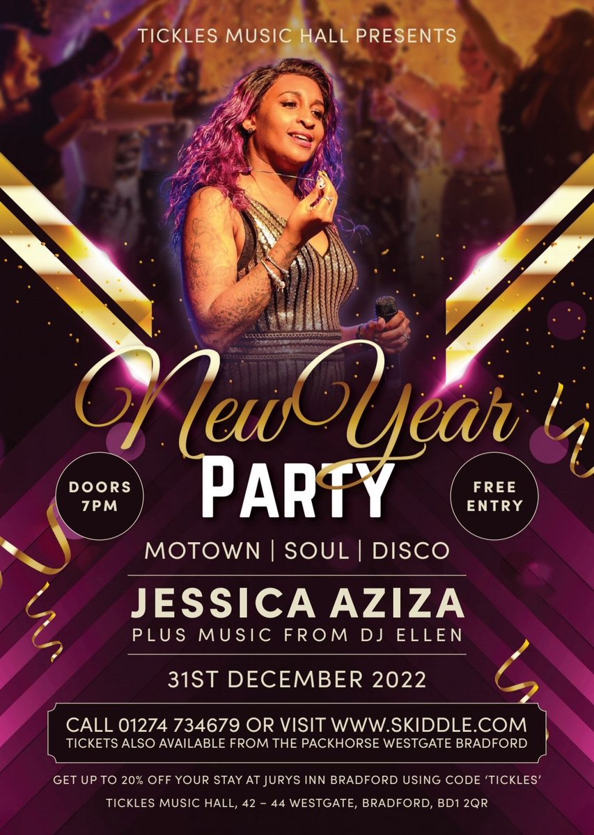 Still wondering how to bring in the New Year? We have the Fabulous Jessica Aziza &amp; DJ Ellen tomorrow. The doors open at 7pm