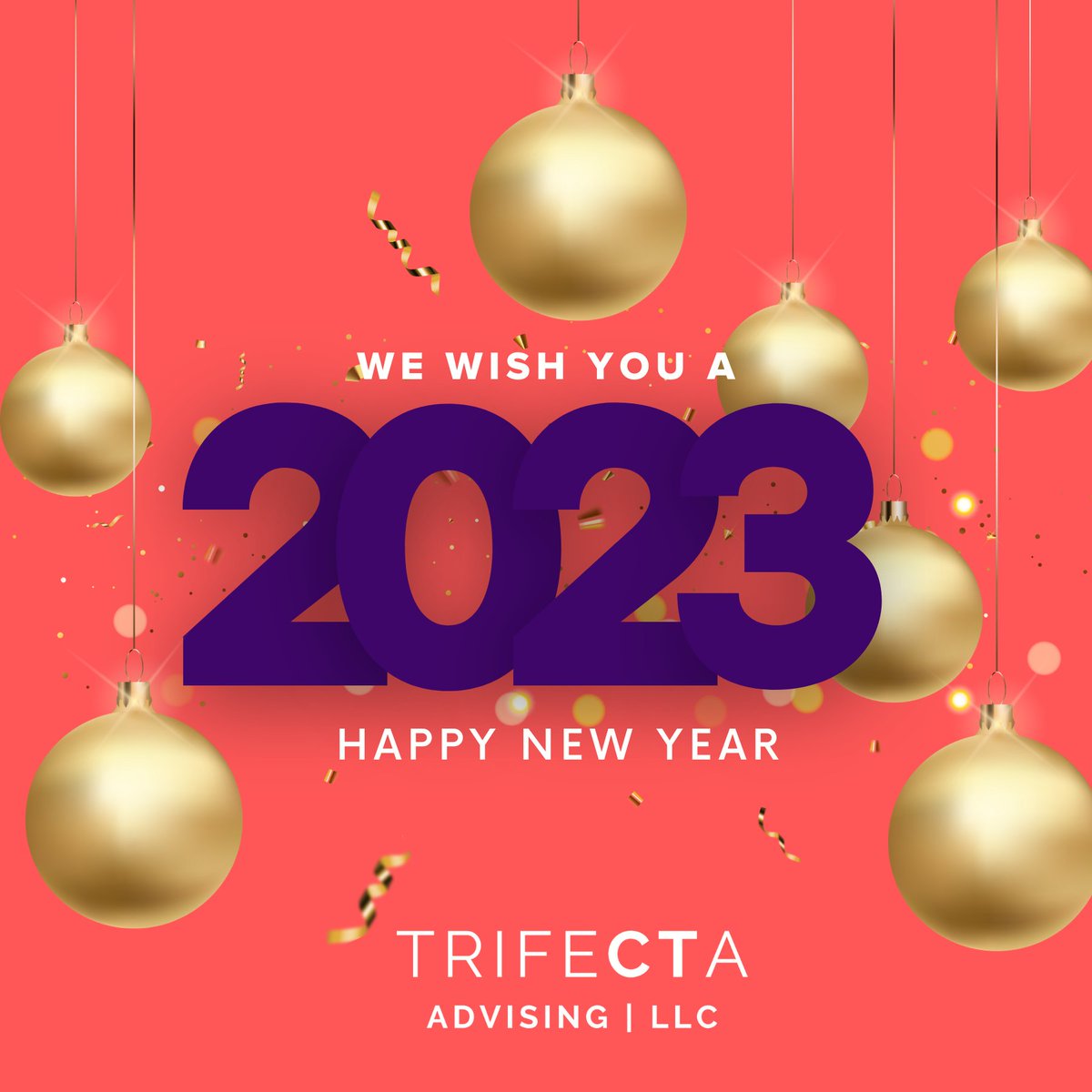 TrifectaAdvise's tweet photo. Whew… 2022 flew by! 

What a great year full of success and blessings. 

Trifecta Advising wishes you a safe and Happy New Year! 

I hope this past year was the best you’ve had yet. 

#HappyNewYear #NewYearsEve #HappyHolidays #Hello2023 https://t.co/RPv5rrc6eh