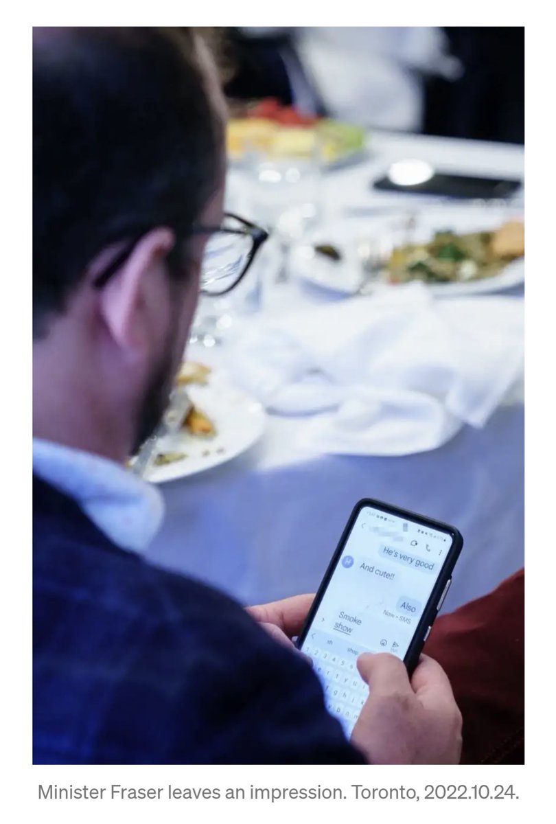 Absolutely dying at these images in @TetreaultAJ 's 2022 year in review of #cdnpoli.

Justin Trudeau and Masai Ujiri crashed a wedding. Someone attending an event with Immigration Minister texts he's a "smoke show." So much behind the scenes gold here. 
tetreaultaj.medium.com/2022-b-sides-5…