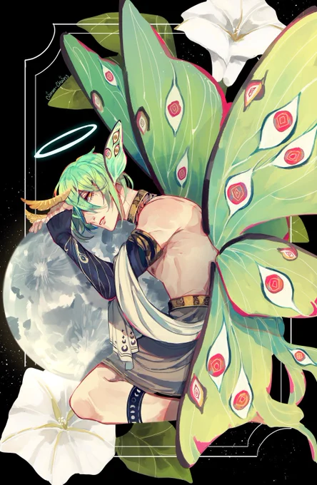 I loved working with these colors ^^A Lunar moth angel! :D 