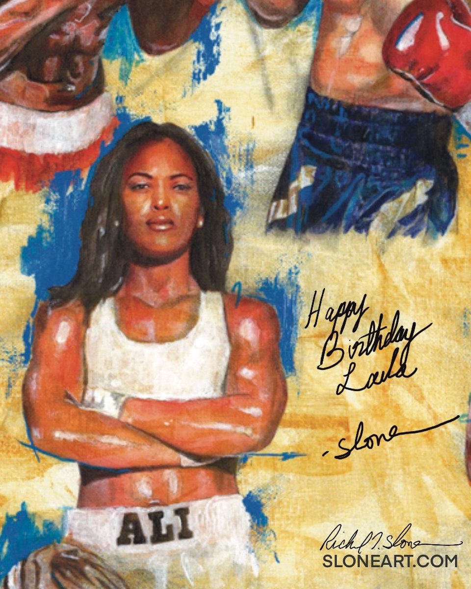 sloneart's tweet photo. Happy birthday to the multi Hall of Famer, #Boxing legend @TheRealLailaAli #LailaAli #SloneArt https://t.co/NYvoPWkyYB