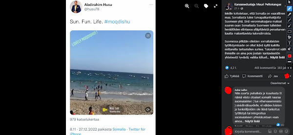 Feissari's tweet photo. Husun videotervehdys Mogadishun hiekkarannoilta tyyperryttää (Video) #uutinen #uutiset https://t.co/BPNRvkW77V