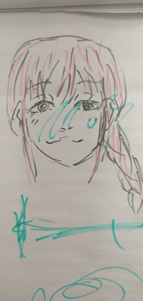Mew0_maw's tweet photo. I drew makima but my sister destroyed it 😔👊💔#depression #😔 #makima https://t.co/aX6QGXXVhC
