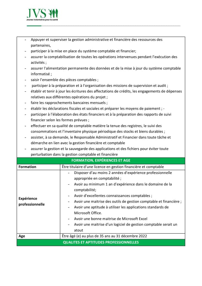 JVSAssociation's tweet photo. NOUS RECRUTONS📢
1 Chargé.e de projet
1 Comptable
1 Chargée de Ligne d'assistance
Veuillez consulter les TDR et postuler en envoyant vos dossiers à l'adresse suivante: associationjvs@gmail.com
#PriorityForChoice #PPGlobal #DSSR https://t.co/xaeVGXrvaN