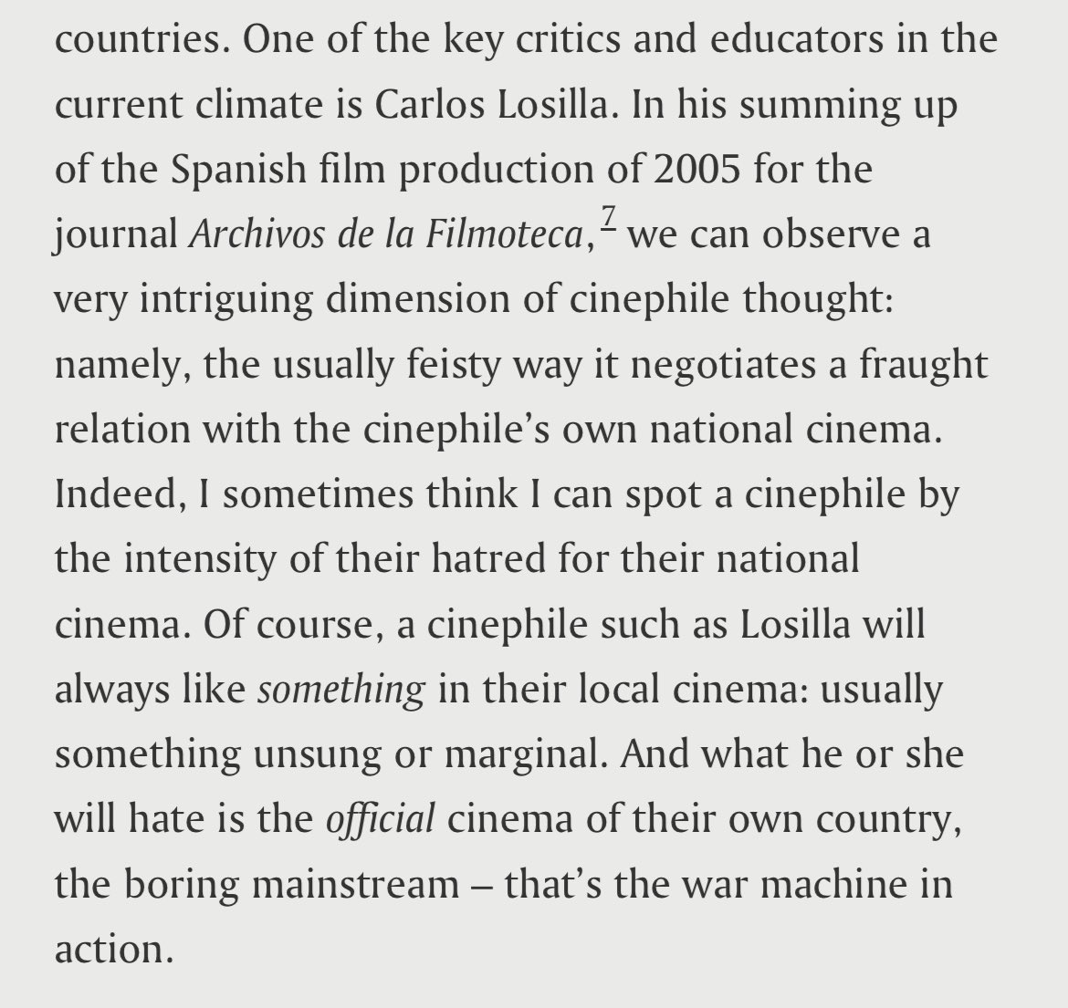 Working on a year end list and thinking about @AdrianMartin25 ‘s astute comment from a really wonderful article on cinephilia: “I sometimes think I can spot a cinephile by the intensity of their hatred for their national cinema” sabzian.be/article/cineph…