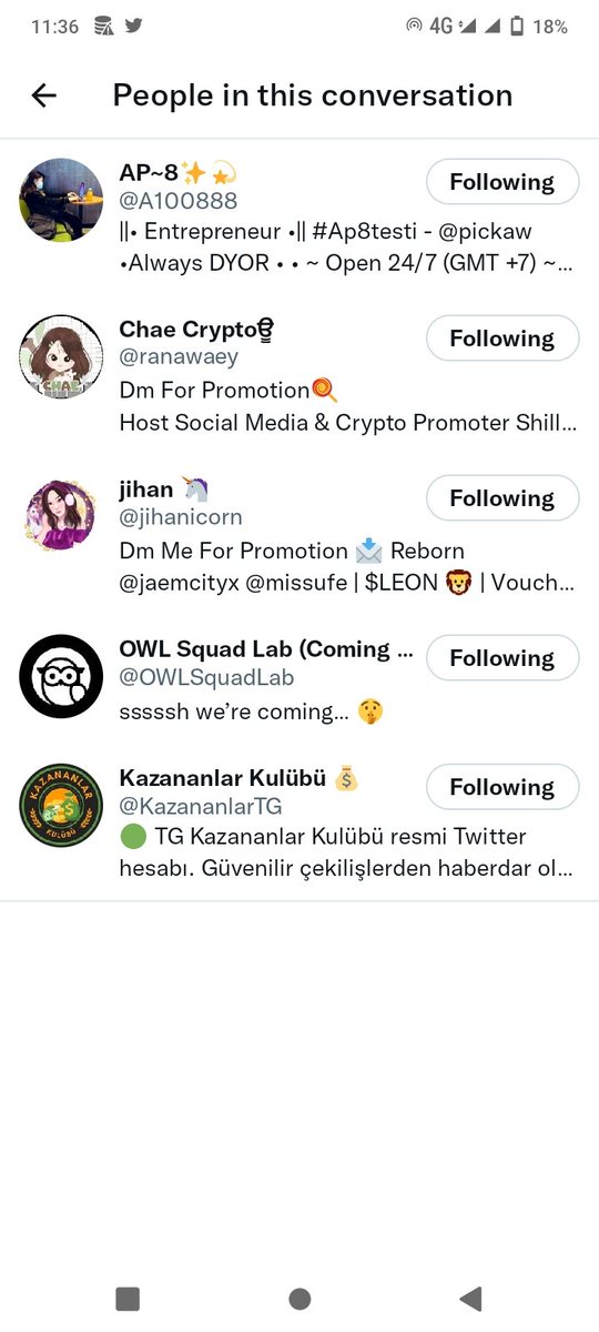 Crypto_SajjadOx's tweet photo. @jihanicorn @ranawaey @A100888 @KazananlarTG @OWLSquadLab Done ✅ https://t.co/1lY0cKkARi