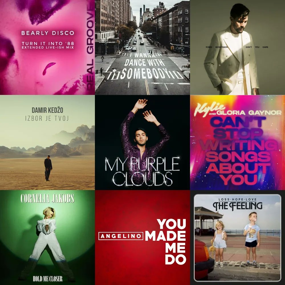 SpinninAlb's tweet photo. Fav songs/albums '22
#RealGroove (mix) Kylie
#IWannaDanceWithSomebody Smith&Thell
#DontYouDare Robin Bengtsson
#IzborJeTvoj Damir Kedžo
#MyPurpleClouds Darin
#CantStopWritingSongsAboutYou K & GloriaG
#HoldMeCloser Cornelia Jakobs
#YouMadeMeDoIt Angelino
#LossHopeLove The Feeling https://t.co/kr1rK3FOTg