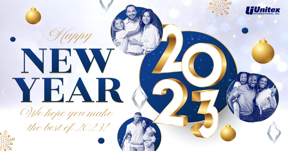 How are you celebrating the start of 2023? #HappyNewYear from Unitex International. 🎇