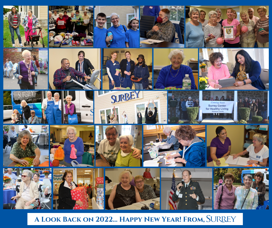Happy New Year from everyone at Surrey Services for Seniors to you! 🥳 We look forward to the year ahead and all the exciting things coming to Surrey. Click the link below to read a New Years' Message from Surrey President and CEO Jill Whitcomb. surreyservices.org/looking-to-202…  🎉