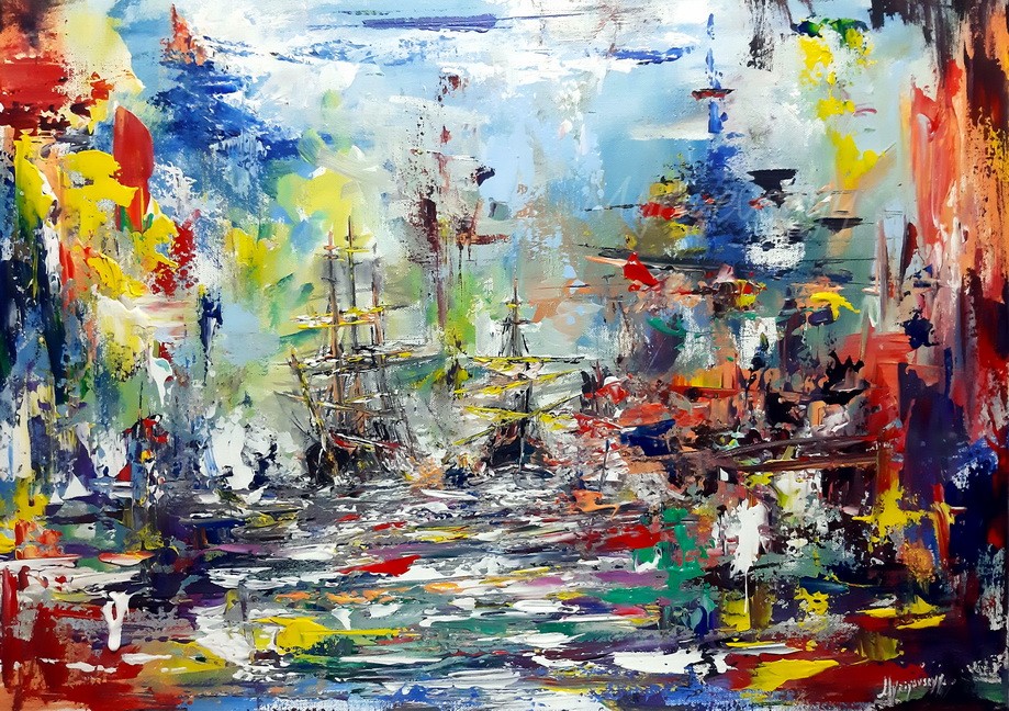 Seascape abstract painting by me
Return, 20'' x 27'

#abstractart #abstract #forsale #forsaleart #buy #buypainting #buyart #buyartwork #abstractseascape #sailboat #navalbattle #sea #seabattle #seascapes #ocean #art #return #abstractpainting #myriyevskyy