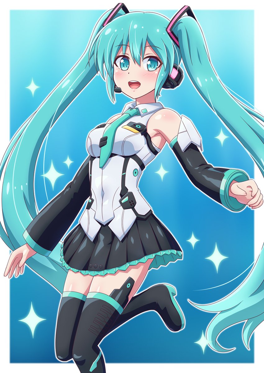 初音ミク 「2022年は「2」に因んでツインテールの年!毎月好きなツインテールのキャラを描い」|よすずのイラスト
