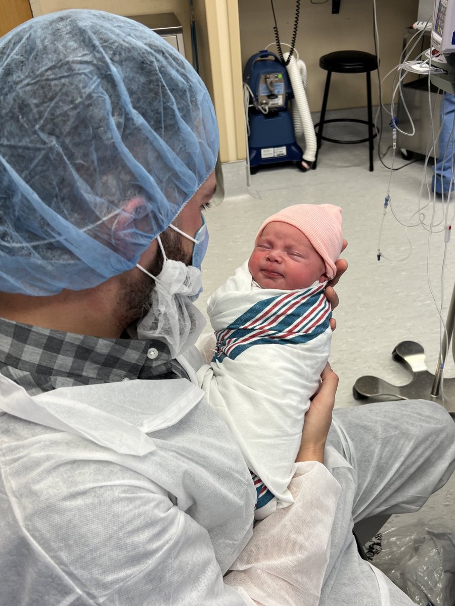 BradHall41's tweet photo. I became a dad last night. It’s the best thing ever. Nora Grace Hall, along with her amazing mom, are both doing great. We couldn’t be happier. 🎀 https://t.co/U5DJJtXdbK