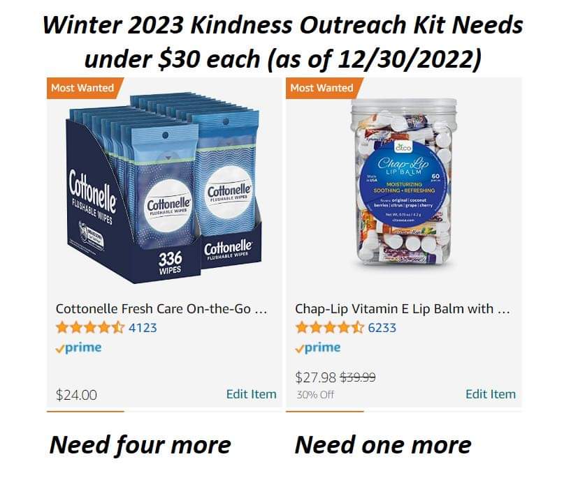aampatriot's tweet photo. ONLY 32 MORE needed items for us to reach our GOAL of 100 kindness kits to be distributed to our homeless neighbors-in-need by the You're Built For This all-volunteer mission in Pinellas County, FL.
Amazon Gift List needs by January 8, 2023:
https://t.co/5UMqwQKJeW https://t.co/q4oK5oVLPc