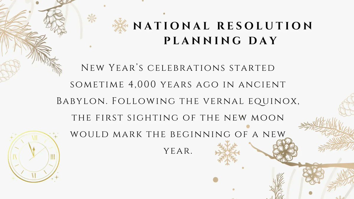 National Resolution Planning Day is on December 30. 
How did the start of a new year become the de facto ‘fresh start? Only 10% of people are successful at keeping their resolutions throughout the year.  

#NewYear2023 #Resolution2023 #planner2023 #PlanAhead #freshstart #success