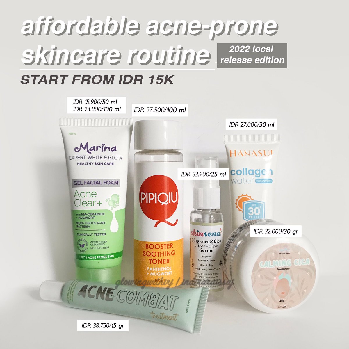 Kata siapa skincare lokal mahal2 semua?! Padahal kalo kalian eksplor lebih dalam pasti nemu harta karun lho 😁 Affordable itu relatif ya, tapi kalo start from 15k.. Apa tetep bisa nolak?

AFFORDABLE ACNE-PRONE SKINCARE ROUTINE ~ 2022 release edition

— #racuninskincare