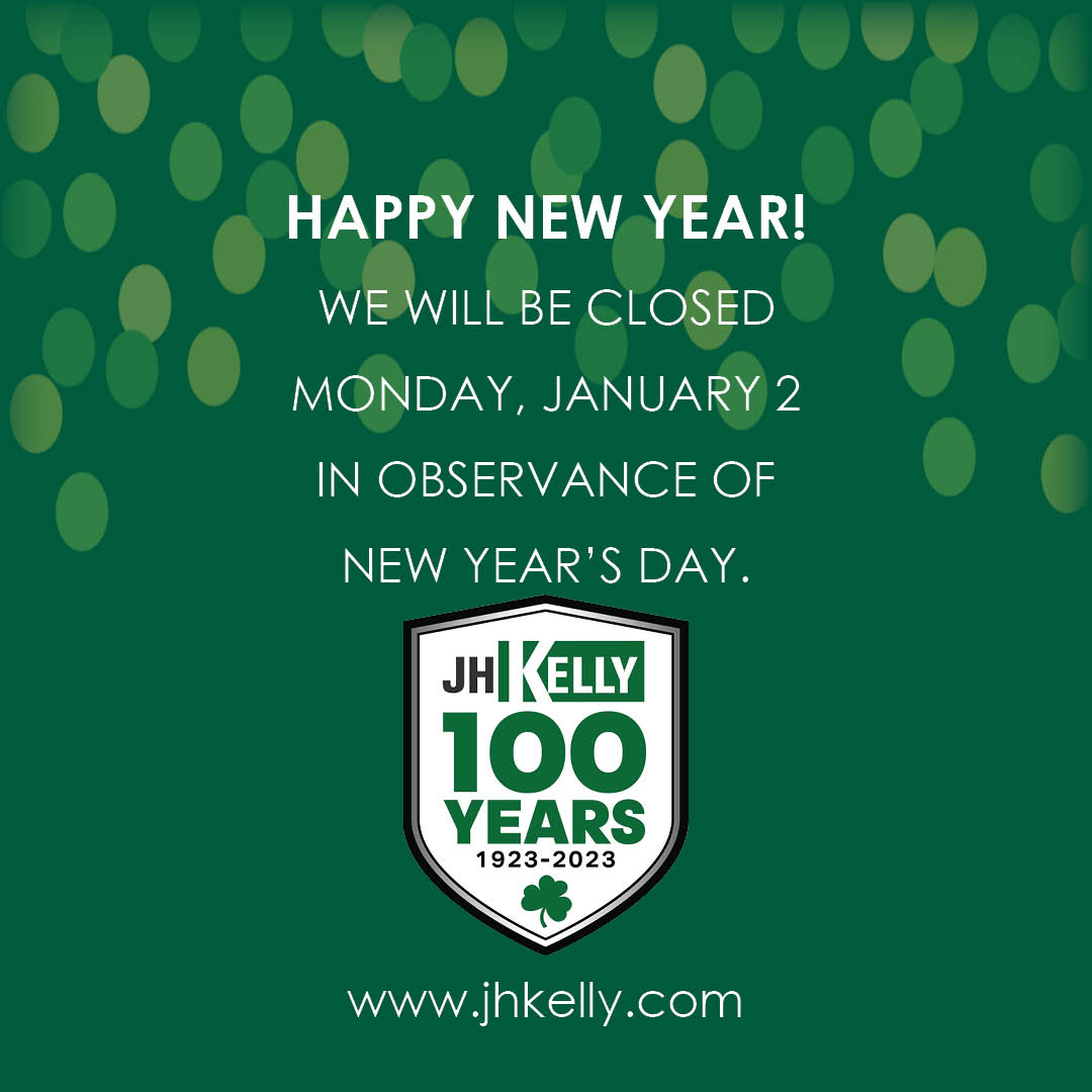 PortlandMechCG's tweet image. Our offices will be closed January 2nd in observance of New Years Day!🎉

2023 is our 100th year here at JH Kelly!🍀

We wish  everyone a happy, healthy and prosperous new year!