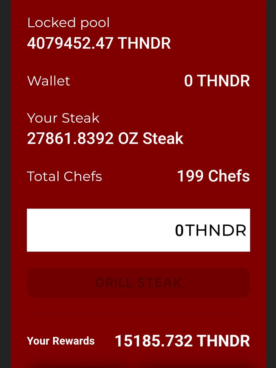 DrEvilsauce's tweet photo. Order up! Today I seasoned up $2.00 in $THNDR, pushing my steak to the max by 2030oz!! Booooooom!
@CronoSteakHouse @ISLAND_THUNDER @THNDR_Token
#GetGrillin #FeelTheTHNDR https://t.co/jeACOHWOM0
