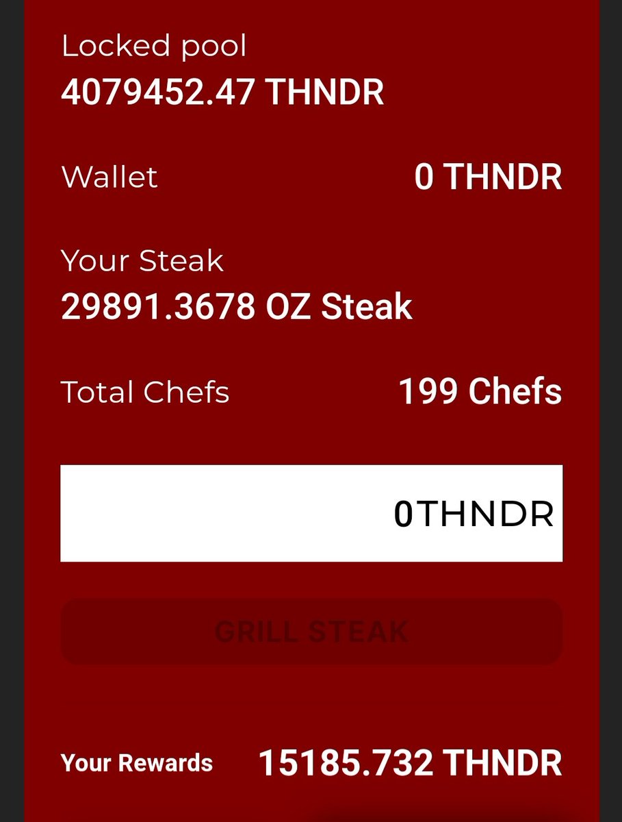 DrEvilsauce's tweet photo. Order up! Today I seasoned up $2.00 in $THNDR, pushing my steak to the max by 2030oz!! Booooooom!
@CronoSteakHouse @ISLAND_THUNDER @THNDR_Token
#GetGrillin #FeelTheTHNDR https://t.co/jeACOHWOM0