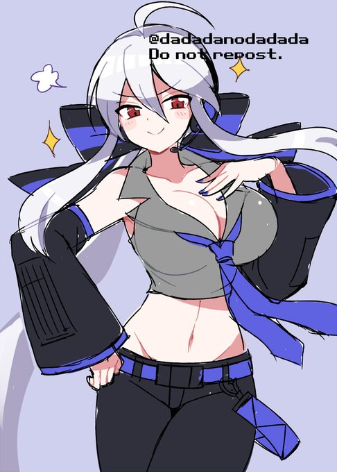 Skeb ラフ
ドヤ顔で胸を張ってる弱音ハクさん 