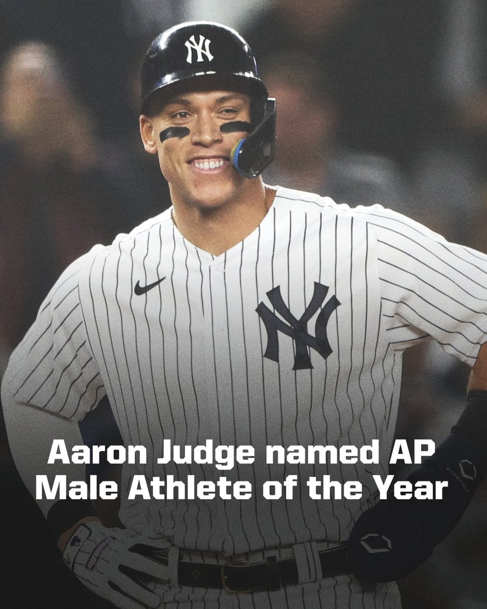 Aaron Judge in 2022:

✅ AL Record 62 HRs
✅ AL MVP
✅ $360M contract extension
✅ Named Yankees captain
✅ AP Male Athlete of the Year