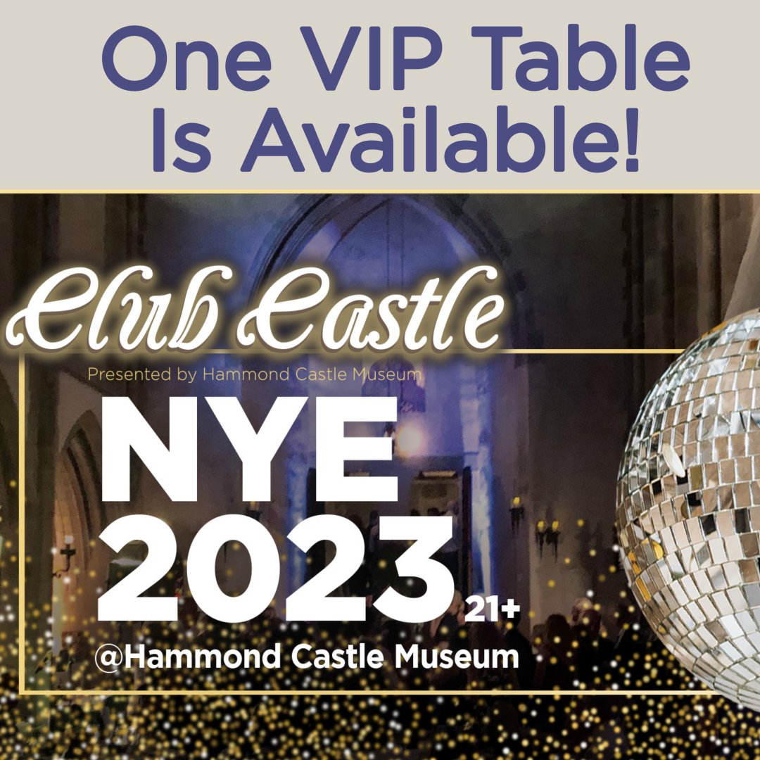 MuseumCastle's tweet photo. Just Announced: 1 VIP Table is now available for purchase to Club Castle our New Year's Eve party! Don't miss your chance to celebrate like a VIP with guaranteed seating for six, a bottle of champagne &amp; six souvenir glasses. Reserve your VIP Table at: https://t.co/pxR32tgTFd https://t.co/YDIEOY6X5x