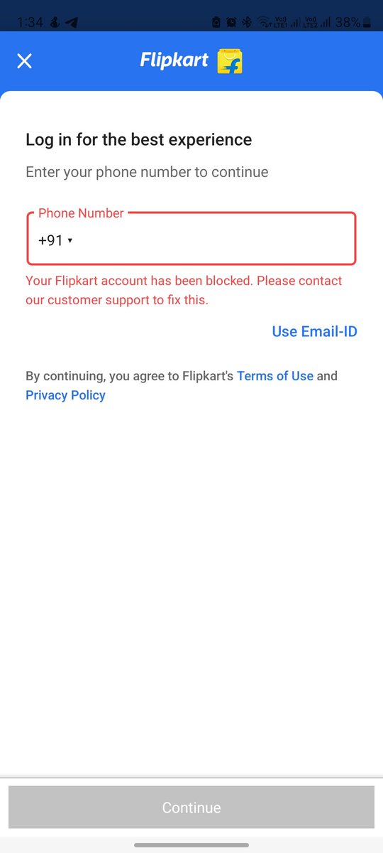 NEO_TechINDIA's tweet photo. @flipkartsupport My Flipkart account has been blocked a long time ago. At that time I complaint the issue via Customer Care. But still my account is Blocked. Please solve my problem. https://t.co/bRXMc25sFf