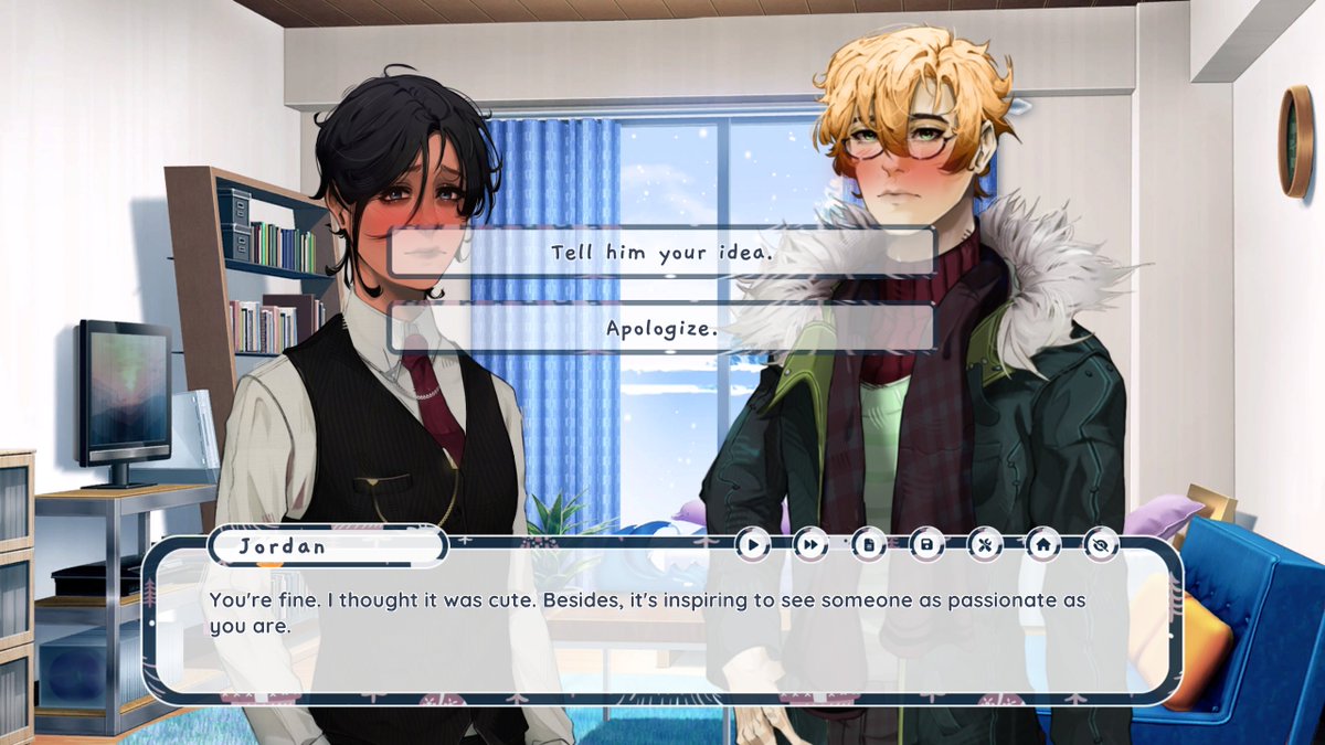 WisteriaRealms's tweet photo. For the Love of Christmas is OUT! Play as Celyn and experience a classic Holiday romance in this #WinterVNJam #VisualNovel for free! #boyslove #gamedev https://t.co/MfnRqkW1C8