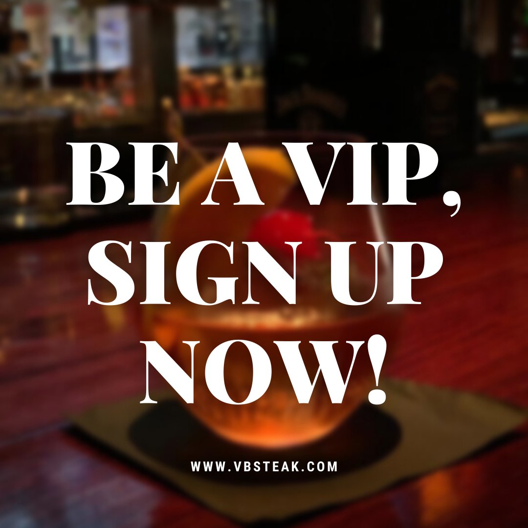 vbsteak's tweet image. What is the feeling of being a VIP? You'll get access to the first of almost everything from VB Steak House!
Who doesn't want that? Sign up now, and we'll make you feel like a VIP. 😉  popme.nu/vsvs8x3