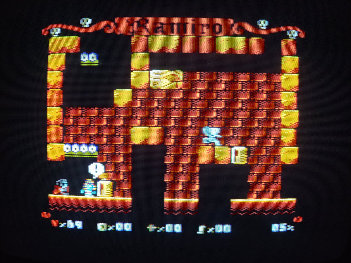 mojon_twins's tweet photo. Terminando el año testeando... ¿Os habéis portado bien? ¿Habrá regalito de Reyes? #ramiro4 #spectrum #amstrad #cpc #retrodev https://t.co/vZ5bscW0z1