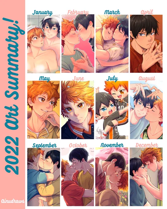 2022 art summary! Thank you for sticking with me and my kagehina brain for another year. Let's hope 2023 is kind enough to let us have even more *_* 