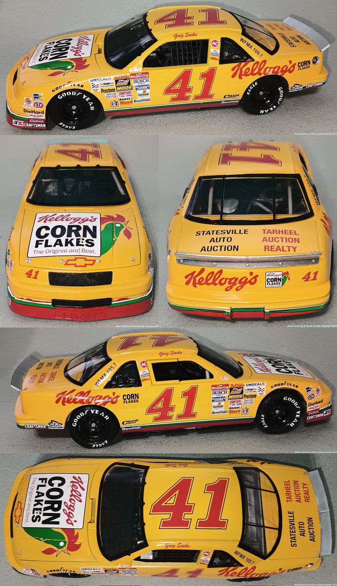 ElCaminoBilly's tweet photo. 1992 #GregSacks. These decals shattered on me more than I expected so I'm not really happy with the build. But it's the first #41 I've built, the 75th different number in my 110 build NASCAR by the Numbers project. https://t.co/DW6WEqWSVN