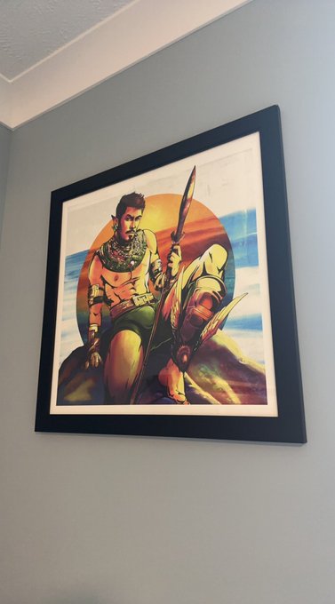 First piece of art hung in the new house is this amazing piece by @thatjamesbowers 😍🤩 https://t.co/K