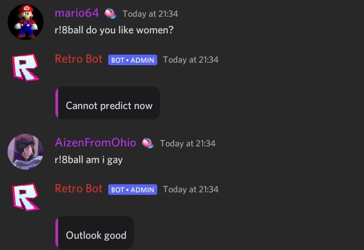 Retro Bot 8Ball Answers tweet media