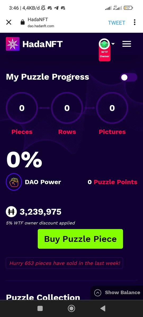 Syem1922's tweet photo. @hada_dao @2Hodlhoodlum @HadaNFT what is this green button?  should i buy it? https://t.co/VHJaoAXz82
