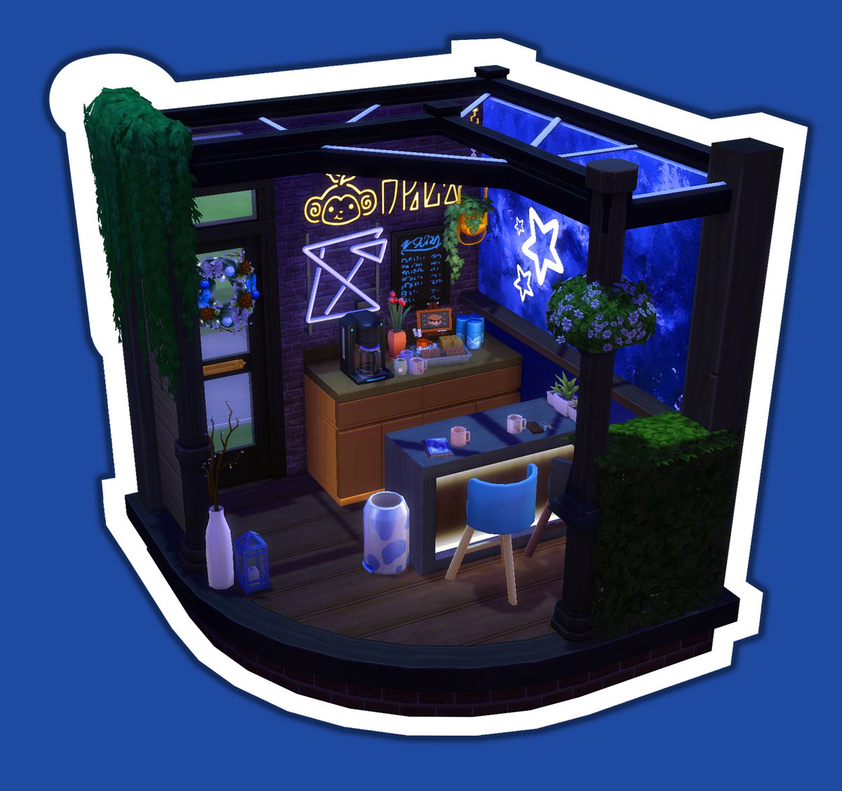 rtiedjens's tweet photo. Day 30 of the #Decbuild22 Sims 4 build challenge by 
@sims4ideas
Theme: "Your choice!" A New Years Eve themed rooftop café https://t.co/9eWZKspvfN